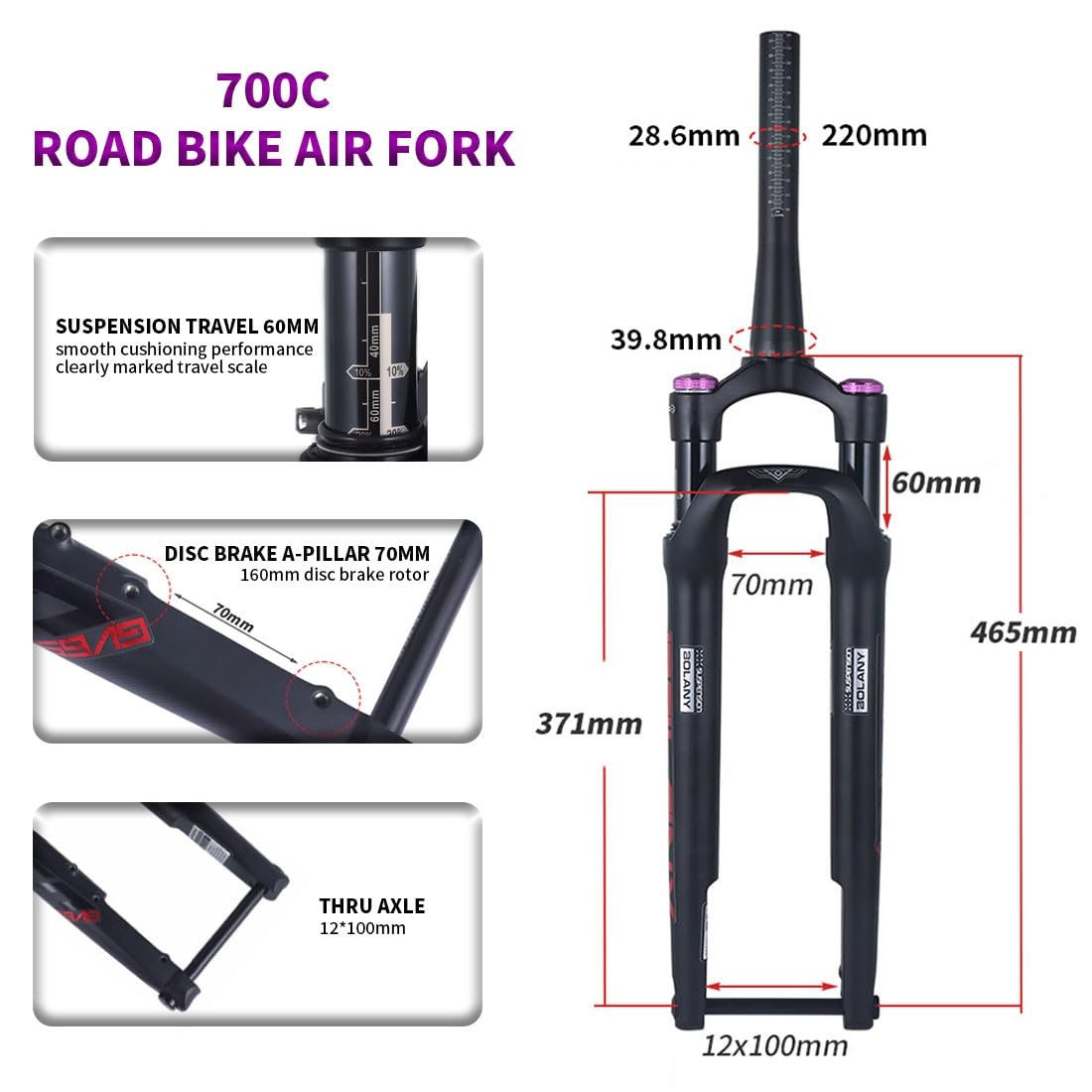 Amazon.co.jp: ロードバイク用サスペンションフォーク 700c グラベル