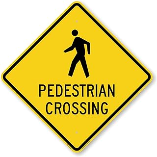 SmartSign 24 x 24 inch “Pedestrian Crossing†Metal Sign, 80 mil Aluminum, 3M Laminated Engineer Grade Reflective Material, Black and Yellow