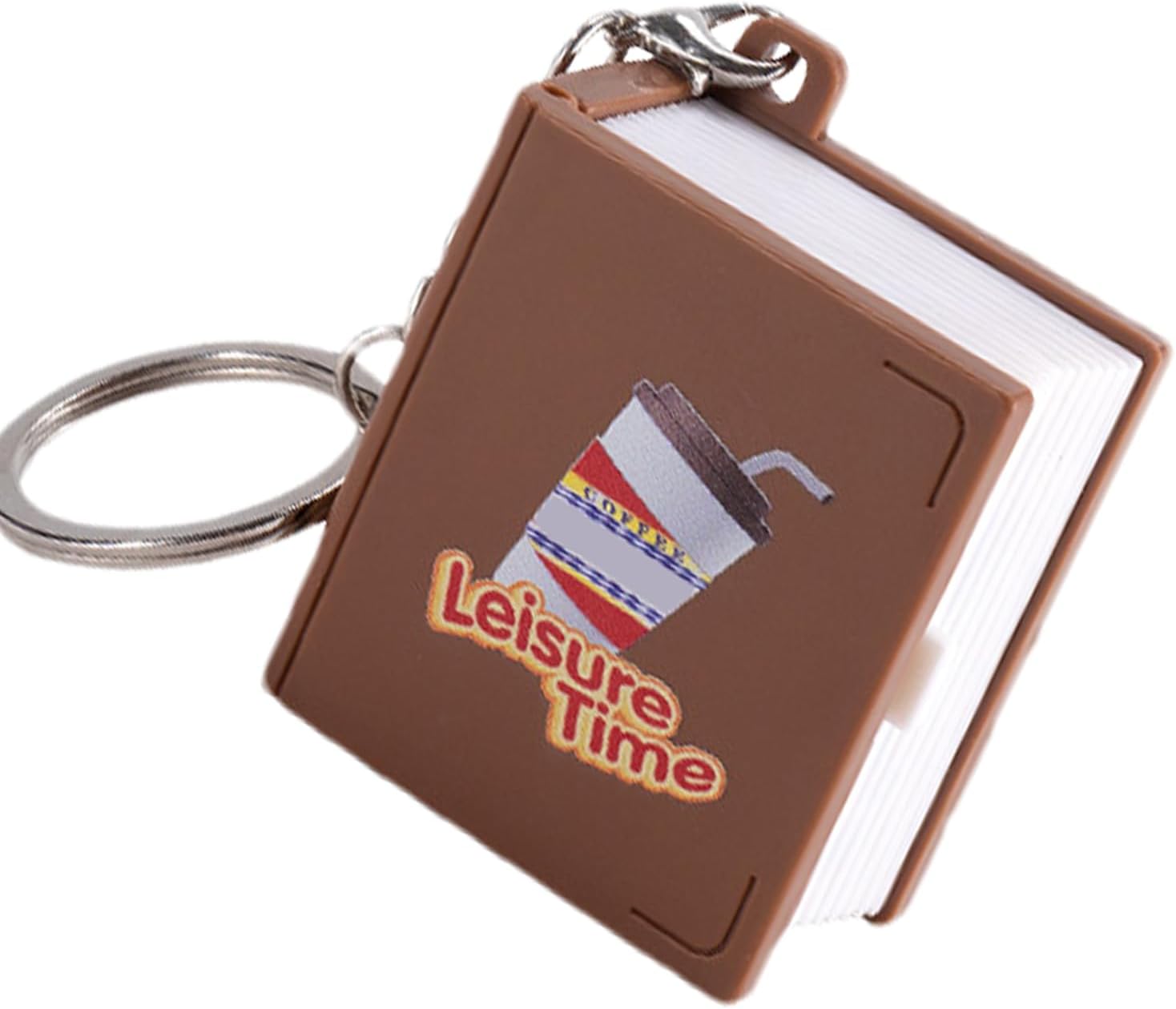 3D Book Key Chain – 3D Coffee Book, Design Folding Keychains, Stereo Stress Relief Toy, Cute Keychains For Car | for Boys Girls Bag Aircraft Accessories School Travel Home Daily Use