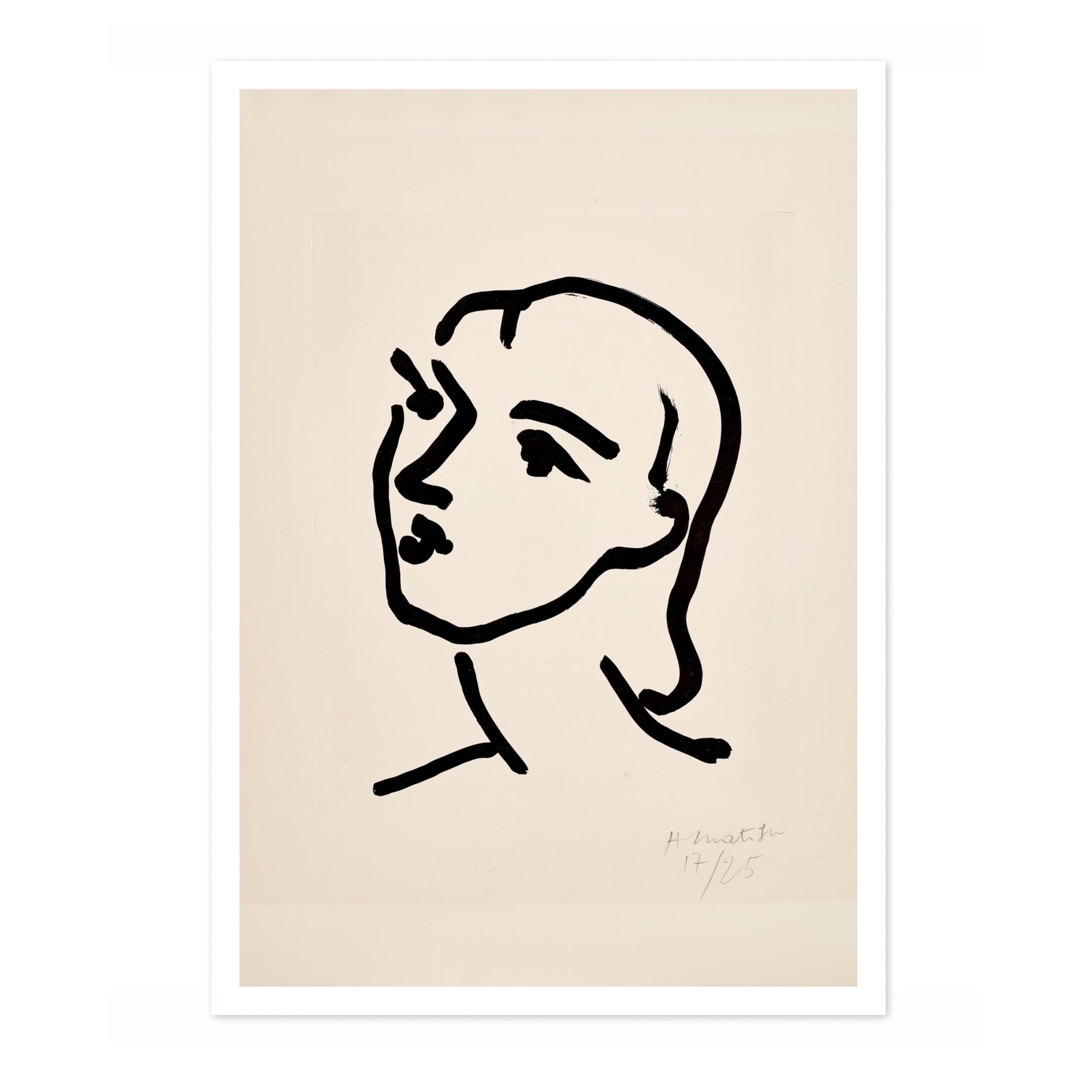 Nadia With Straight Hair Henri Matisse Poster. Classic Art Painting Print, Art Exhibition Neutral Wall Art, Modern Minimalist Home Decor Picture, Archival Matte, A3 (Print Only) - 42x29.7cm