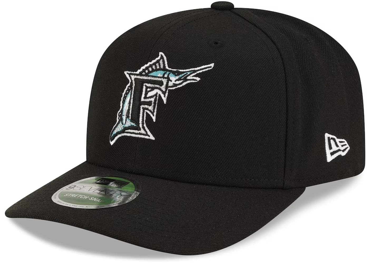New Era Florida Marlins MLB Cooperstown Replica 9SEVENTY Baseball Adjustable Snapback Hat Black