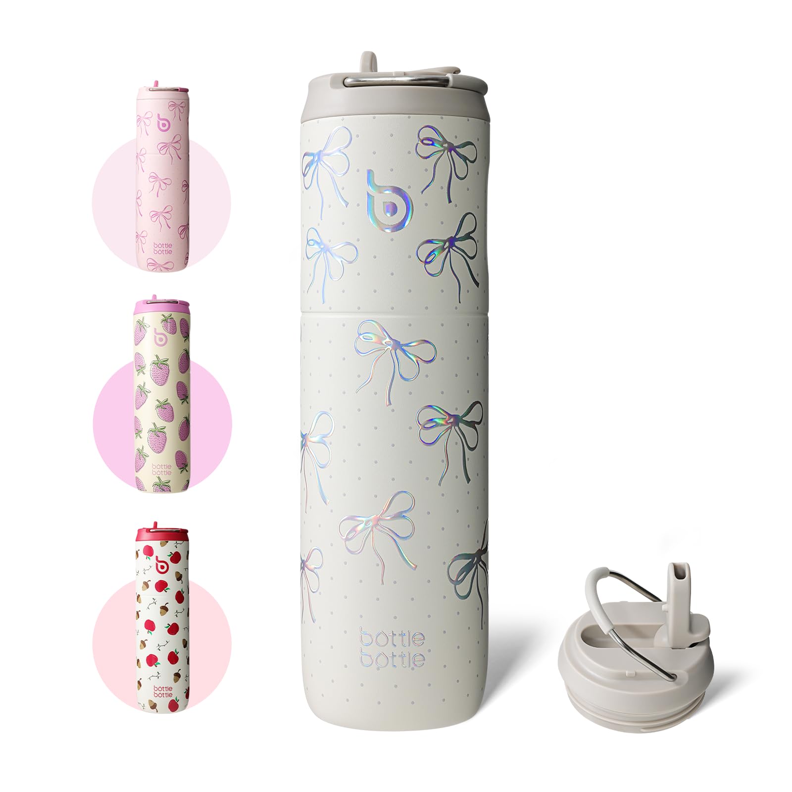 BOTTLE BOTTLE Insulated Water Bottle 24oz with Straw Lid and Handle for Sports Travel Gym Stainless Steel Water