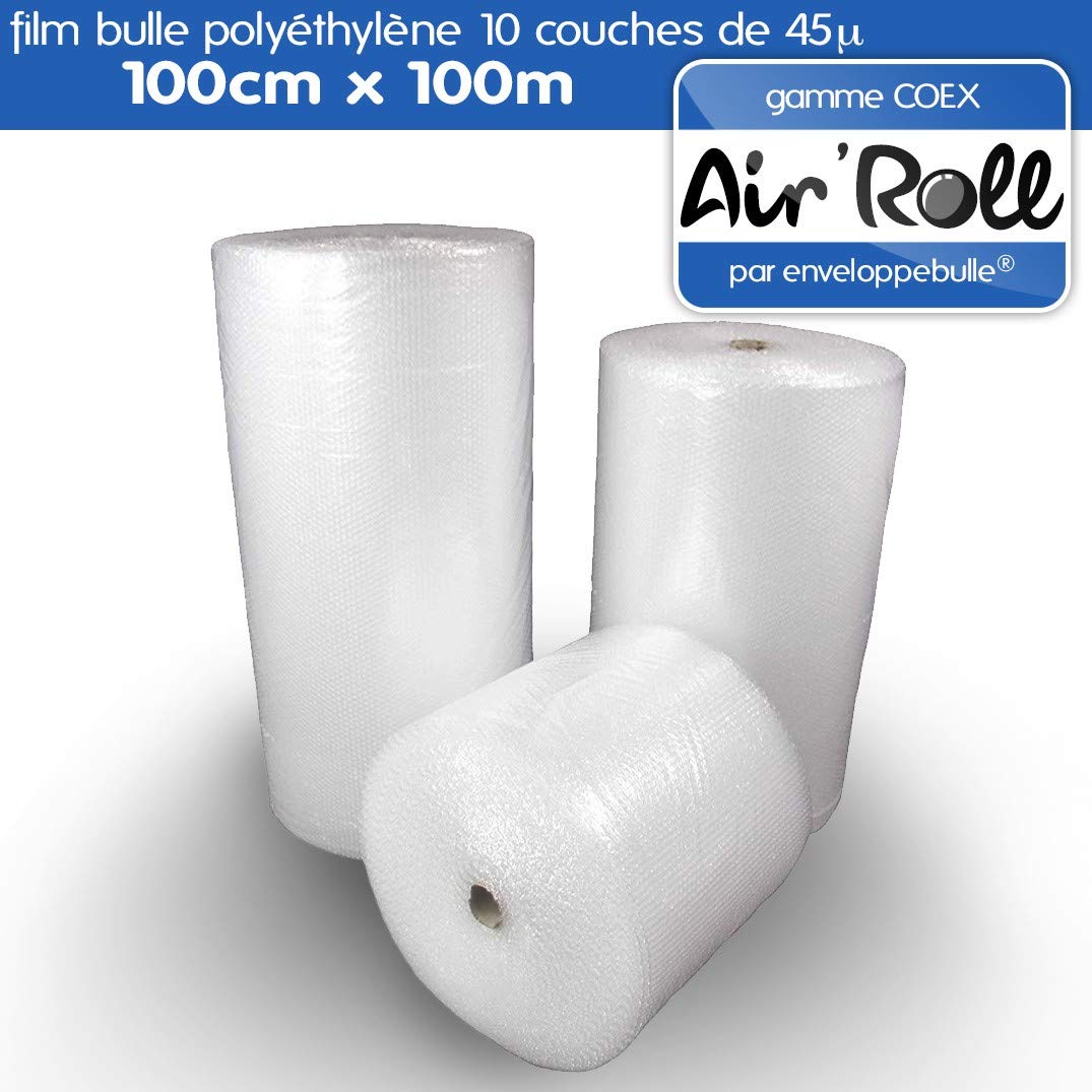enveloppebulle 1 Rouleau de film bulle d'air largeur 100cm x longueur 100m - gamme Air'Roll COEX
