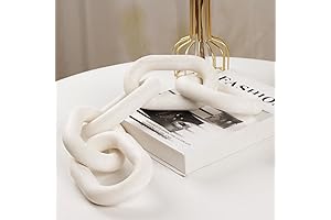 HMASYO Wood Chain Link Decor - 22" Hand Carved 5-Link Wood Knot...