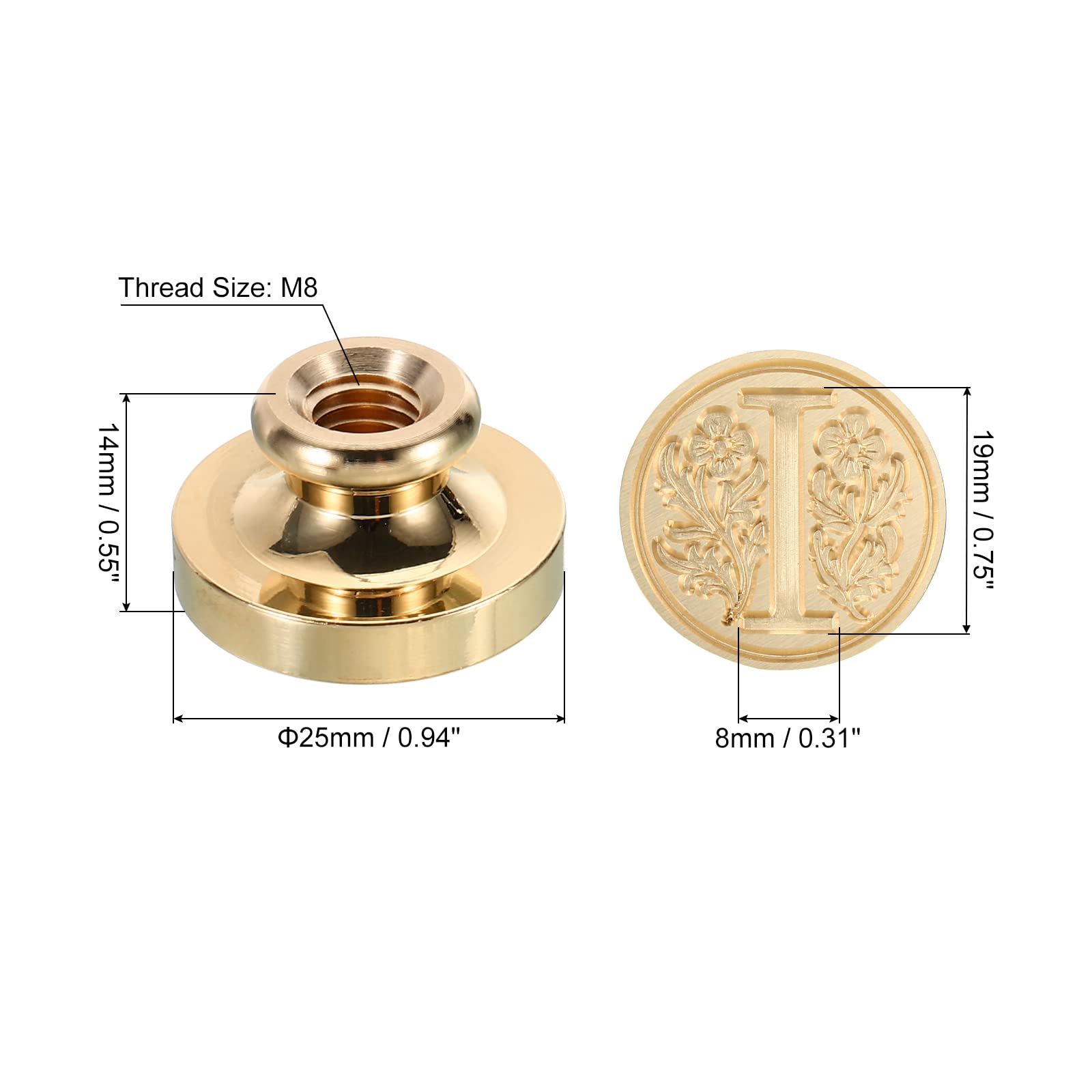 PATIKIL Alphabet I Wax Seal Stamp, Initial Letter Sealing Wax Stamp Classic Retro Brass Head for Envelope Invitation Cards - Image 2
