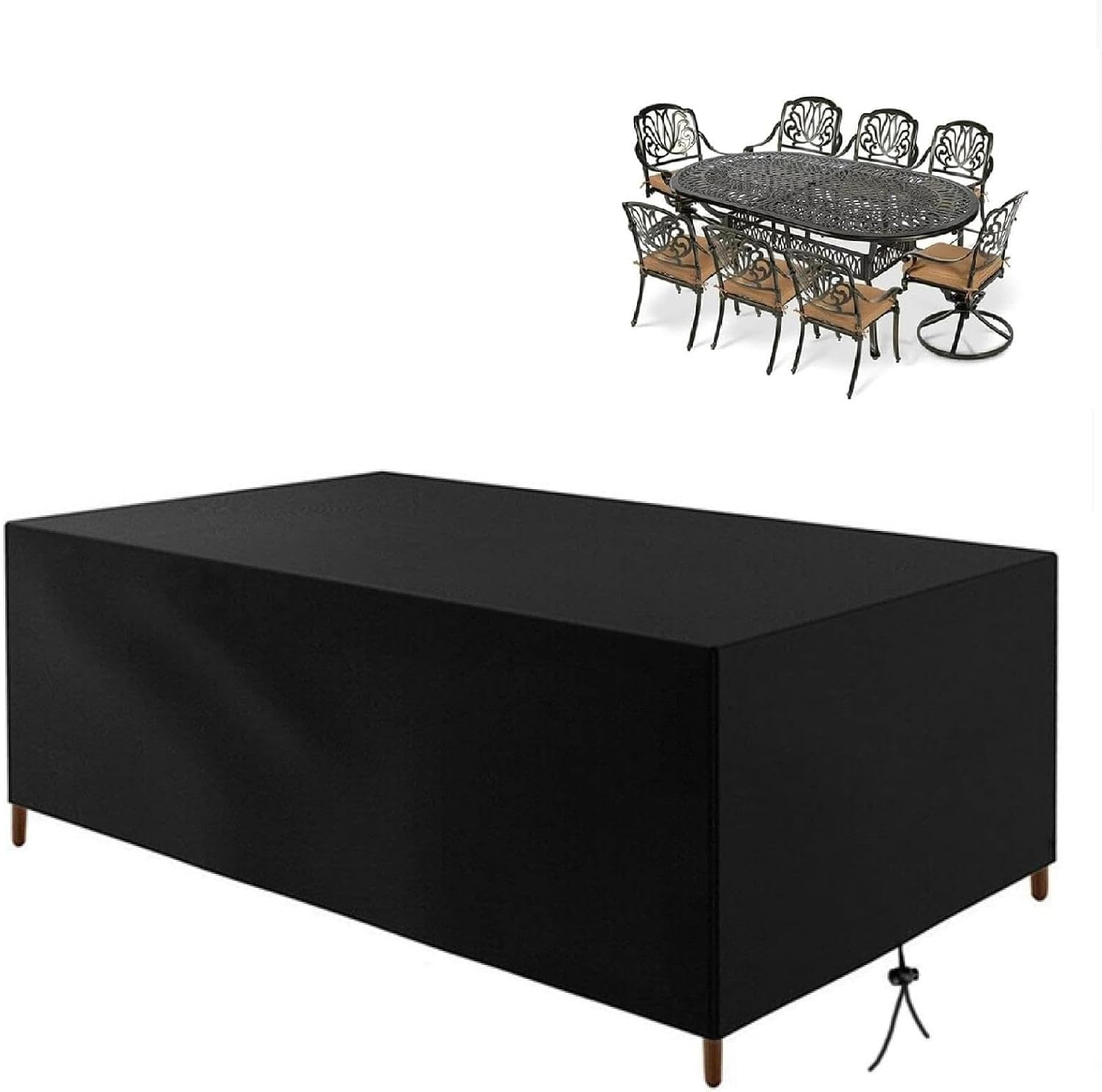 Cubierta resistente de los muebles de Oxford 420D, protector impermeable de la tabla del sofá del patio con ladrón y las hebillas, cubierta resistente al viento del juego del jardín al aire libre para