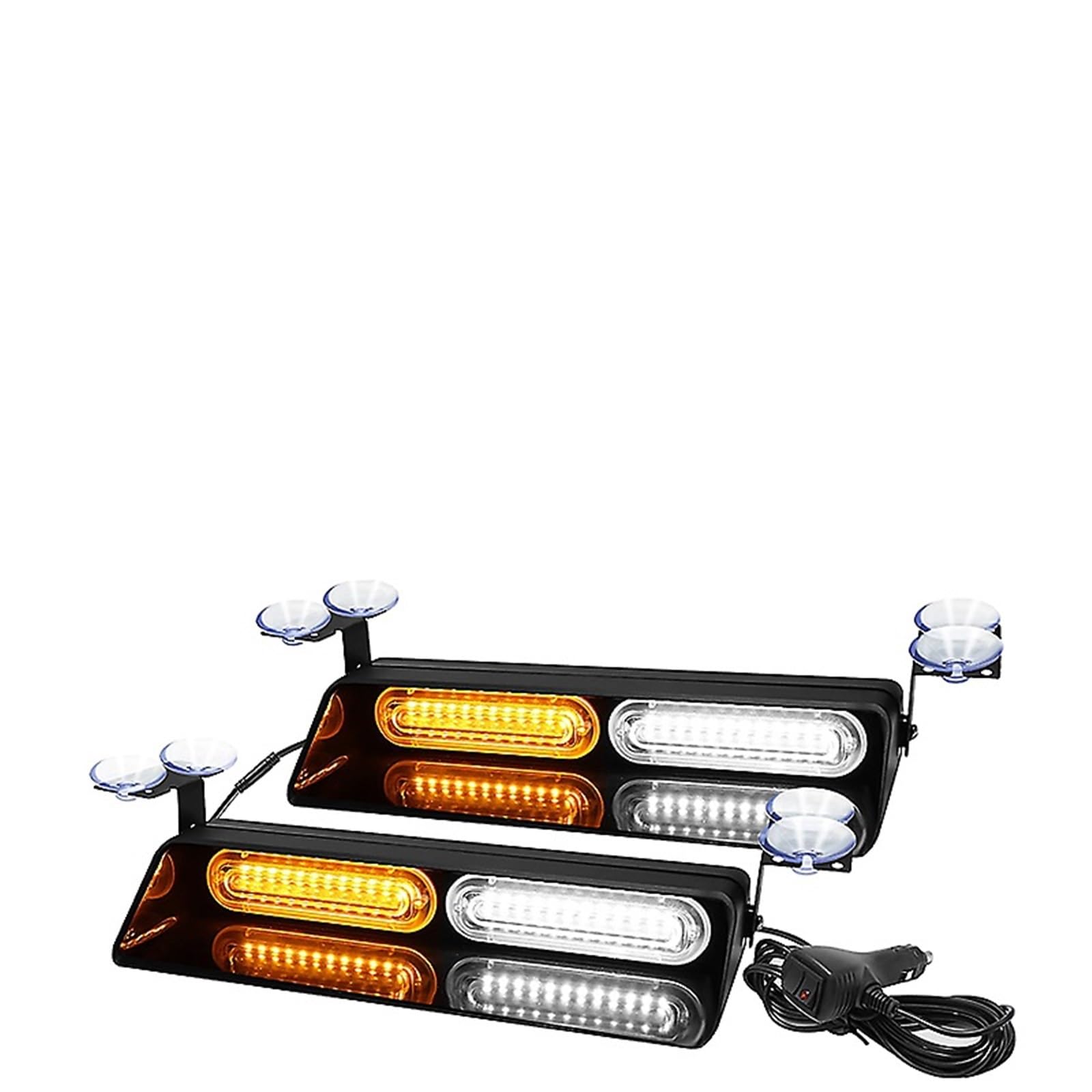 2 luces estroboscópicas de emergencia for coche, 24 LED, for parabrisas, señalización de seguridad, baliza intermitente, for camiones, ambulancias y policía, 12/24 V(Red Blue)