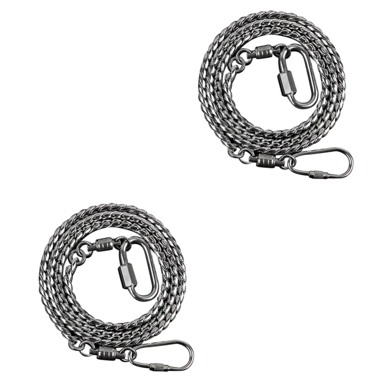 DOITOOL 2 Piezas Perchas para Decorar Correa de pájaro Colgador de Plantas Juguetes Cadena de pie de Acero para pájaros Tobillera de pájaros Aves Remolque Cadena de Loros pájaro de Juguete