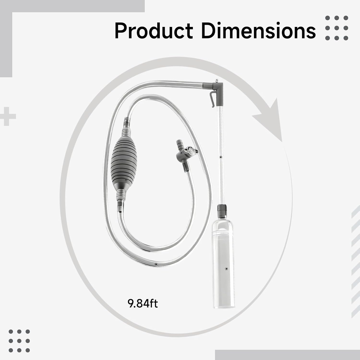 Fish Tank Water Changer 3.0M, Aquarium Vacuum Gravel Cleaner, Flow Regulator, Extendable Siphon with Duckbill Head, Cleaning Filter Screen Grid