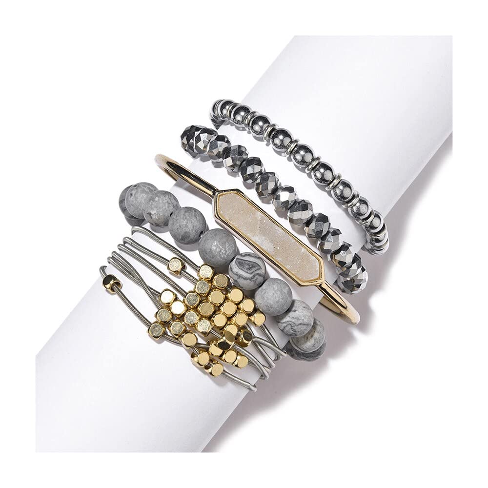 LuisFranklin Bracciale Donna Bracciali Braccialetto Bracelet Gioielli Bracelets Nuovi Braccialetti Di Perline In Pietra Naturale Braccialetti Con Ciondoli Al Quarzo A Foglia Per Gioielli Da Donna