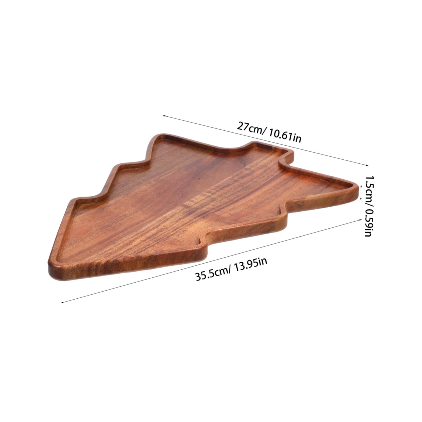 ABOOFAN Bandeja para Árbol de Navidad Bandeja de Madera de Acacia para Servir Días Festivos Fiestas Navideñas Refrigerios de Árbol de Navidad