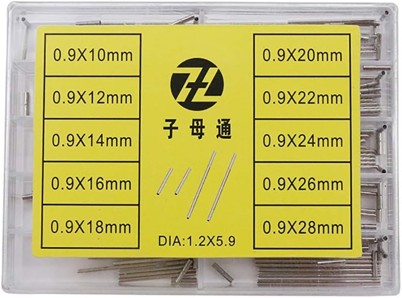 Nice PiesNIBD Stainless Steel 10mm~28mm Assort Size Watchband Capsa Tube Bars Set Dia 1.2 Watch Strap Clasp Tube Link Bracelet Connecting Shaft Watch Accessories Watch Repair Tool Boxed Mother-Child