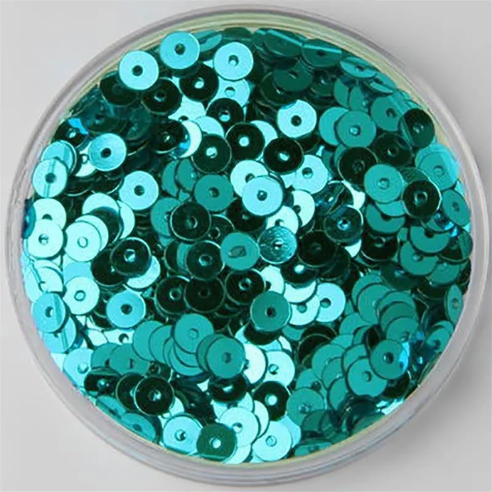 3mm 4mm 5mm 6mm 8mm 10mm Sequins Flat Round Loose Sequins Crafts Sequins Suitable for Sewing Clothes Decoration DIY Accessories Sequins(Peacock Blue,8mm 10g)