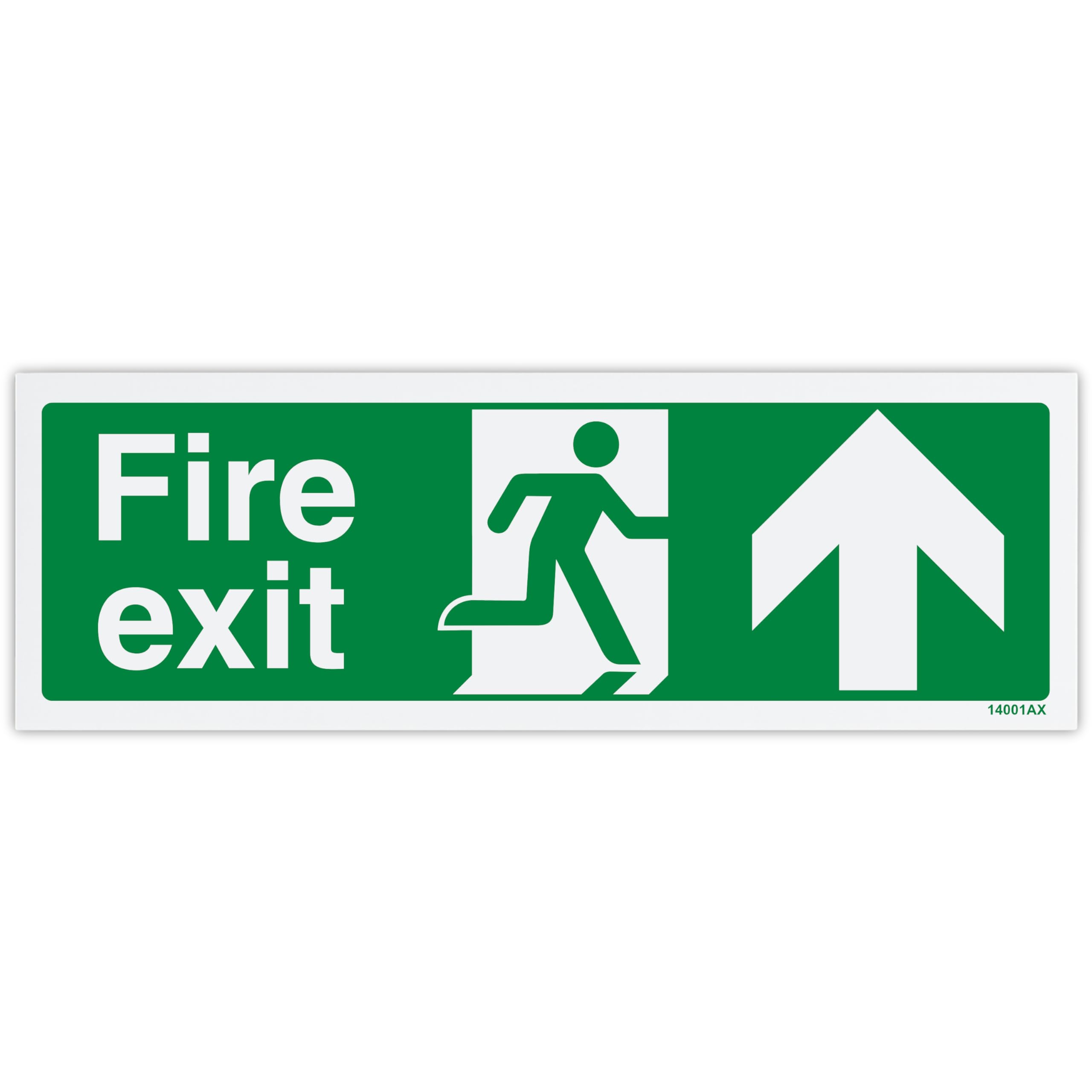 V Safety Fire Exit Arrow Up Safety Sign - 300 x 100 mm - Self-Adhesive Monomeric Vinyl