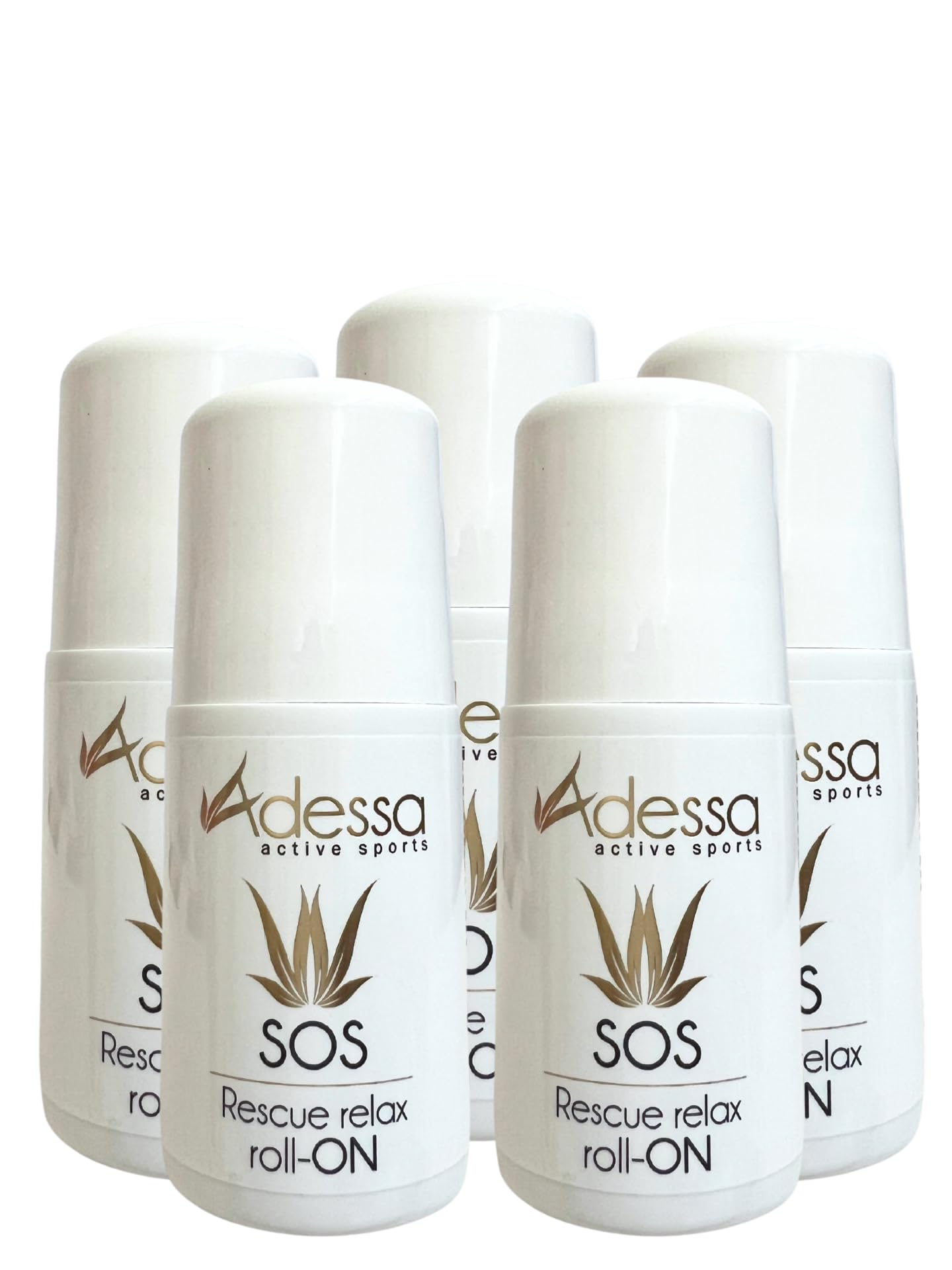 Adessa SOS Roll-On, Kühlend und Entspannend, Set mit 5 Stück, 5x50ml