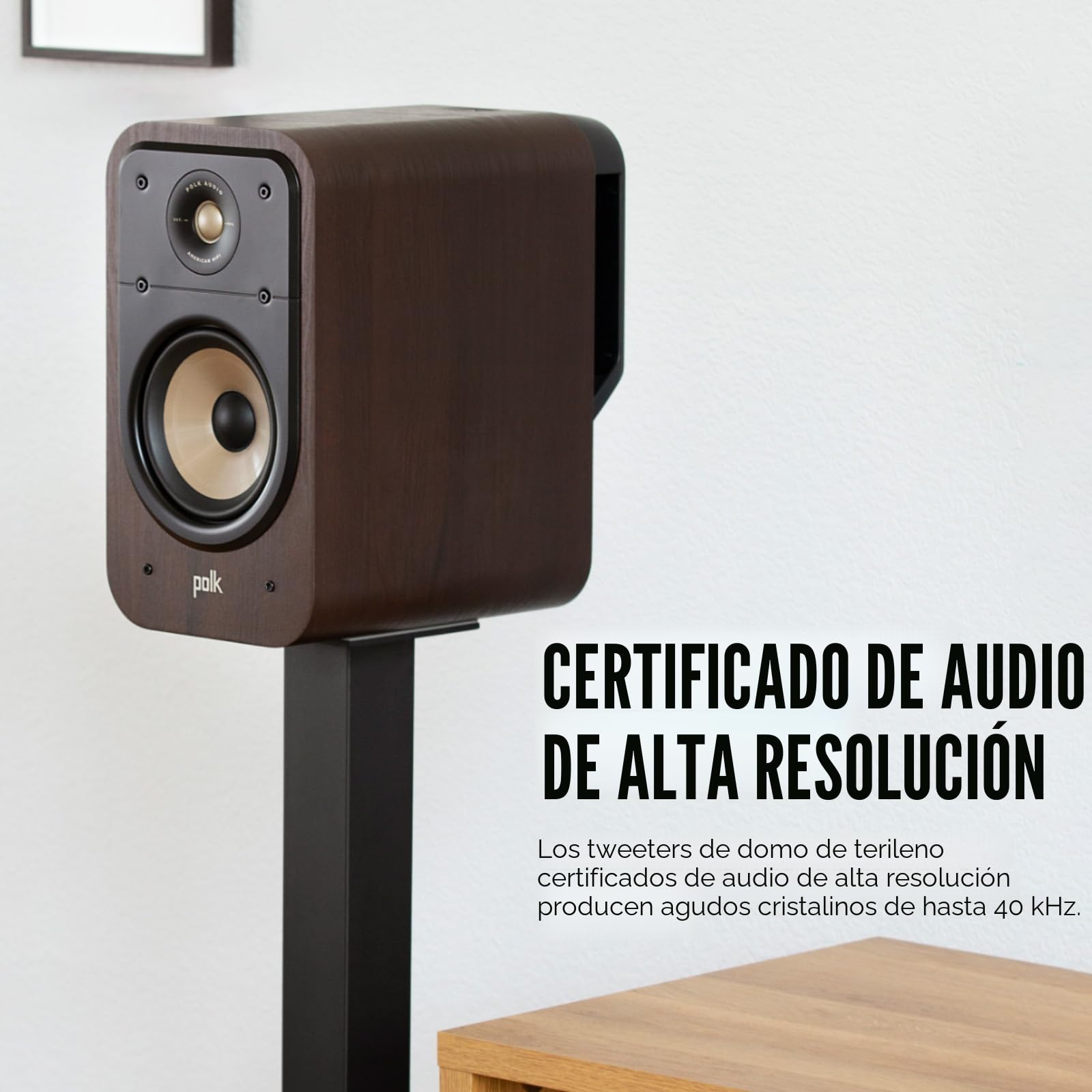 Polk Audio Signature Elite ES20 - Altavoces para estantería, Altavoces de Alta fidelidad para Sistema de Sonido de Cine en casa, Audio de Alta resolución, Color Negro