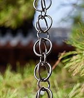 Vista 3 de Rain Chain Rainwater Chain/Divert Water/Chain Link, Roof Drainage Rain Chains Replacement Downspout for Gutters, Ring Yard Villa Home Style1