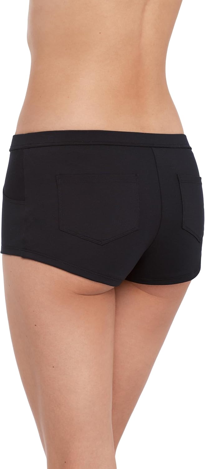 Steve Madden Womens Hip Hugger Swim Shorts with Pockets