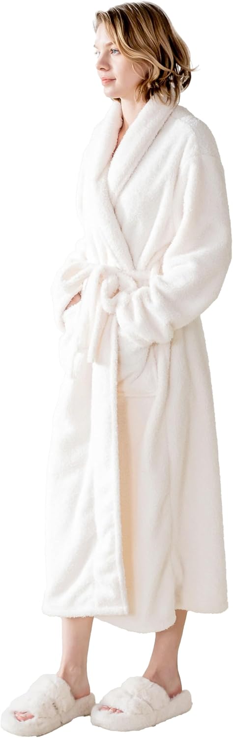 Robes for Women – Premium Plush Fleece Long Bathrobe for Women with Shawl Collar, S... - Image 2