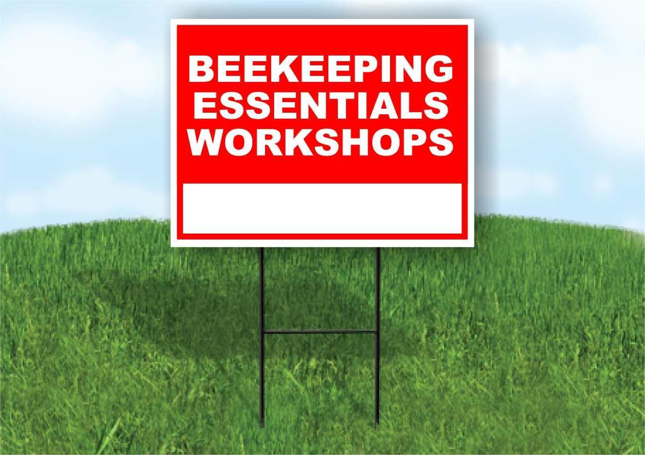 Beekeeping Essentials Workshops Write On Me Red 18×24 in Double Sided Yard Road Sign w/Stand