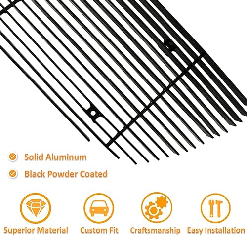 Miniatura 3 de Inserto de parrilla frontal de aluminio con estilo barra compatible con Ford F-150LightningHarley Davidson 1999-2003 (sin logotipo visible)