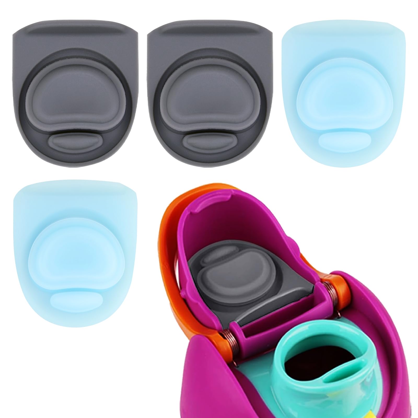 BMSQOFD 4pcs Replacement Rubber Stopper Seal Compatible with Owala FreeSip 24oz 32oz,Water Bottle Lid Insert Cap Silicone Seal Parts for Owala 16/19/24/32/40oz Spout Gasket Mouthpiece Accessories B2