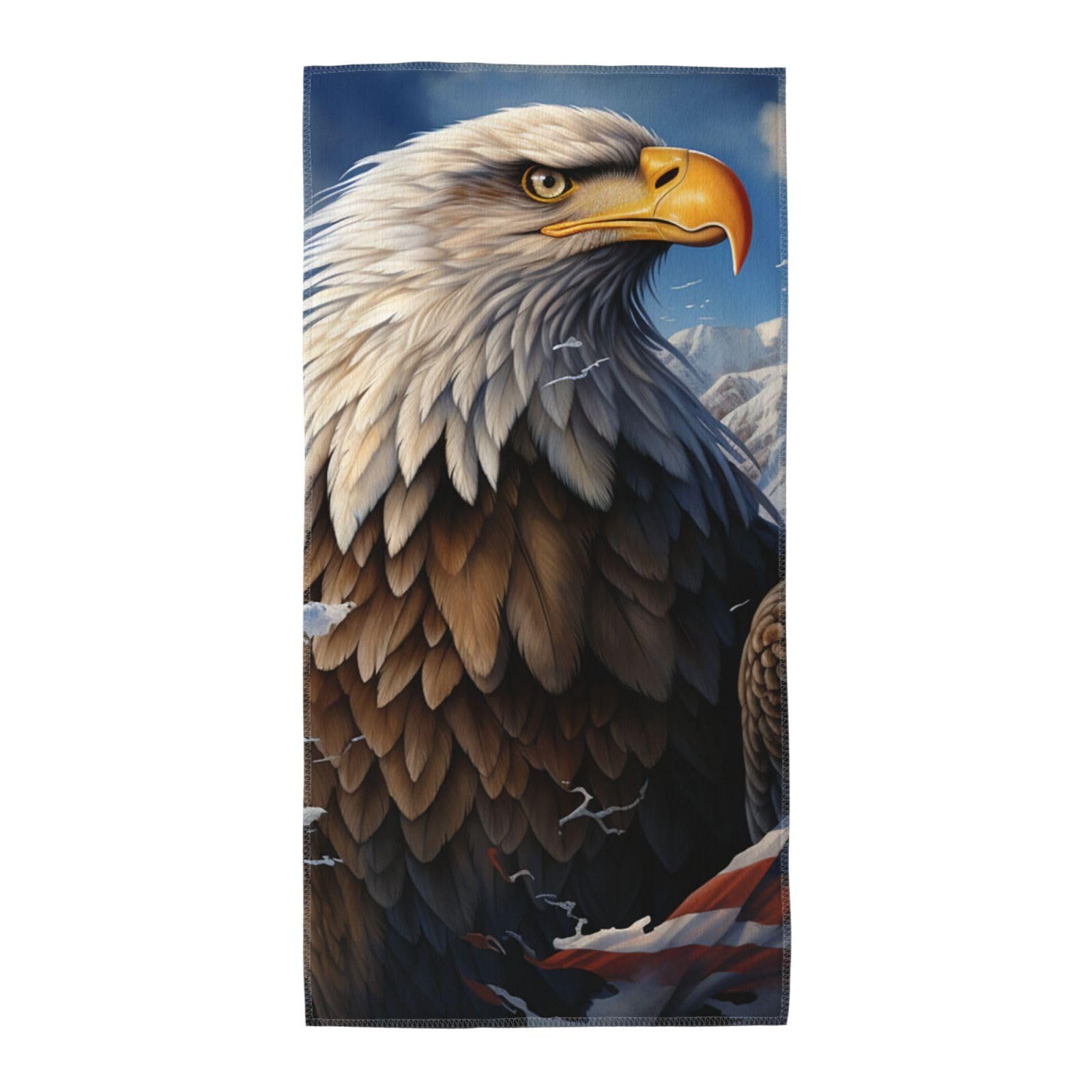 FekiLoot Absorbent Hand Towels 12"X24" Decorative Bathroom Towel Soft Microfiber Face Towel Eagle Dish Kitchen Towels for Bathroom Kitchen Hotel Spa Bath Towels