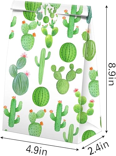 Miniatura 3 de Bolsas de dulces con calcomanías para fiestas de cactus – Bolsas de regalo de fiesta – Suministros de fiesta de cumpleaños con temática de cactus