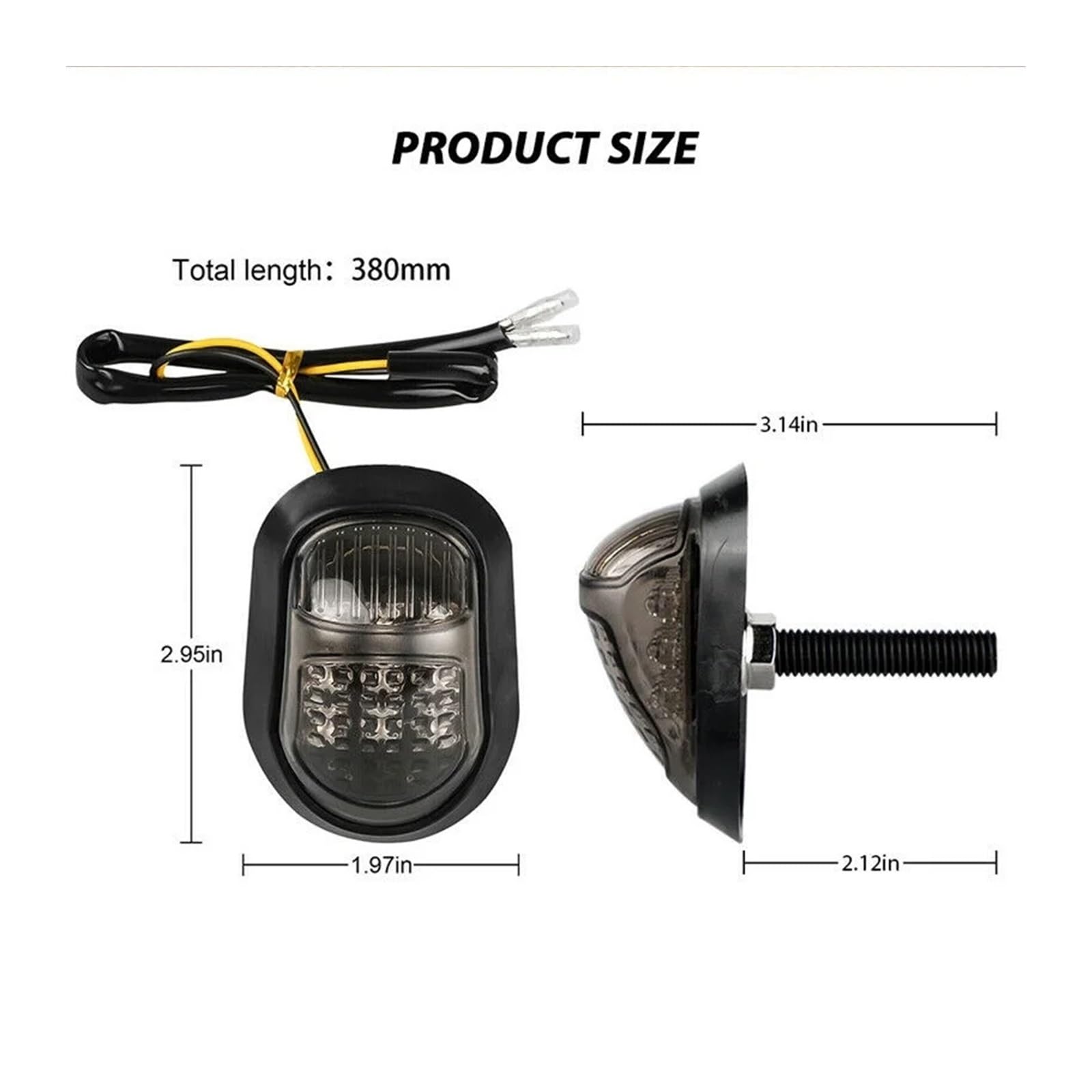 2 Intermitentes Empotrables para Motocicleta, Ámbar, 9 LED, Universales Indicadores Giro