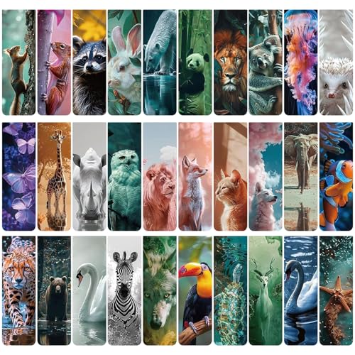 Alriedy 30 Stück Lesezeichen,Abschiedsgeschenk Schüler Lehrer,mitgebsel geburtstag,für Schüler,Junge,Mädchen, Buchliebhaber (Tiere)