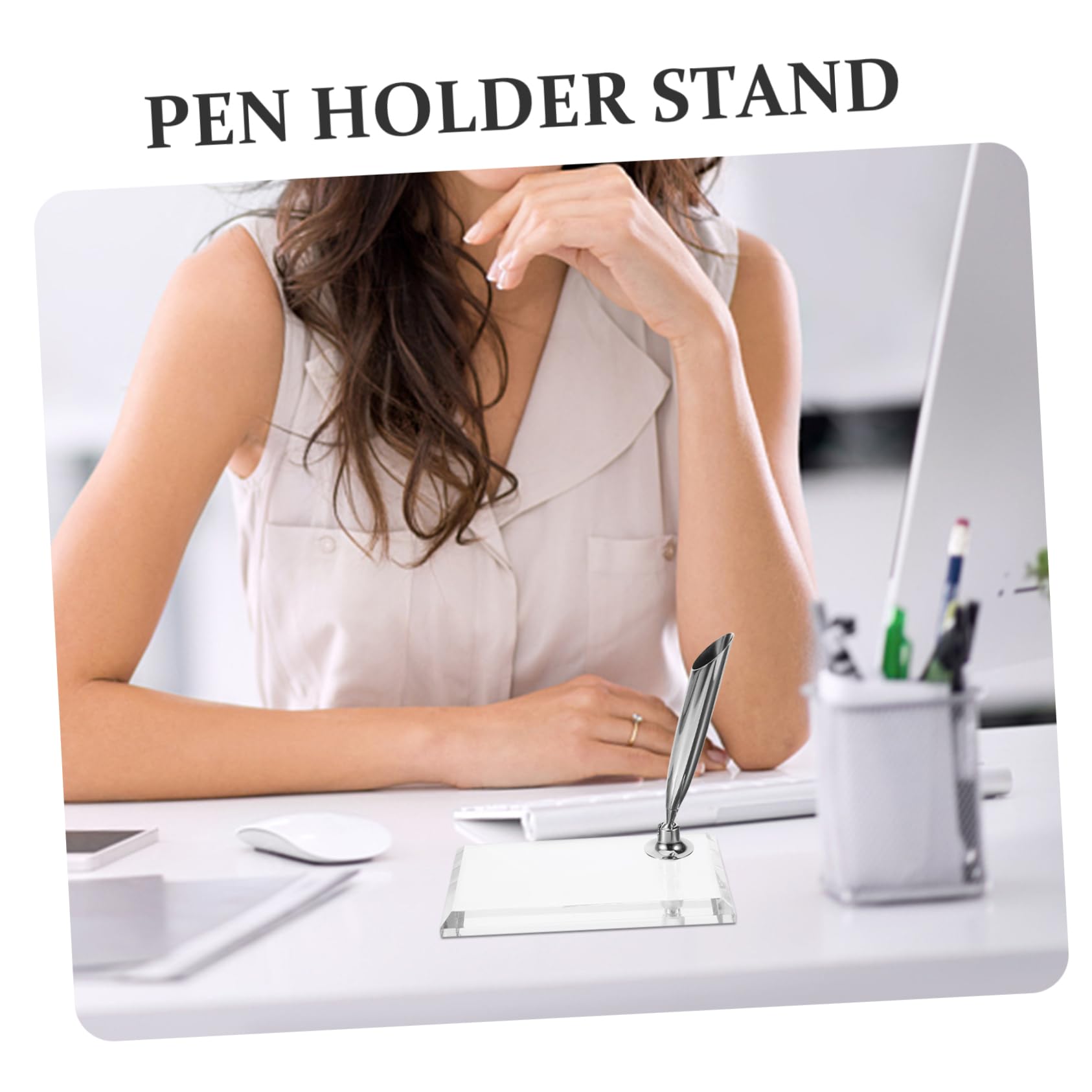 4pièces Porte-stylo Acrylique Style Européen Pour Plume Et Stylo à Encre Support Élégant Pour Bureau Et École Accessoire De Rangement Pratique