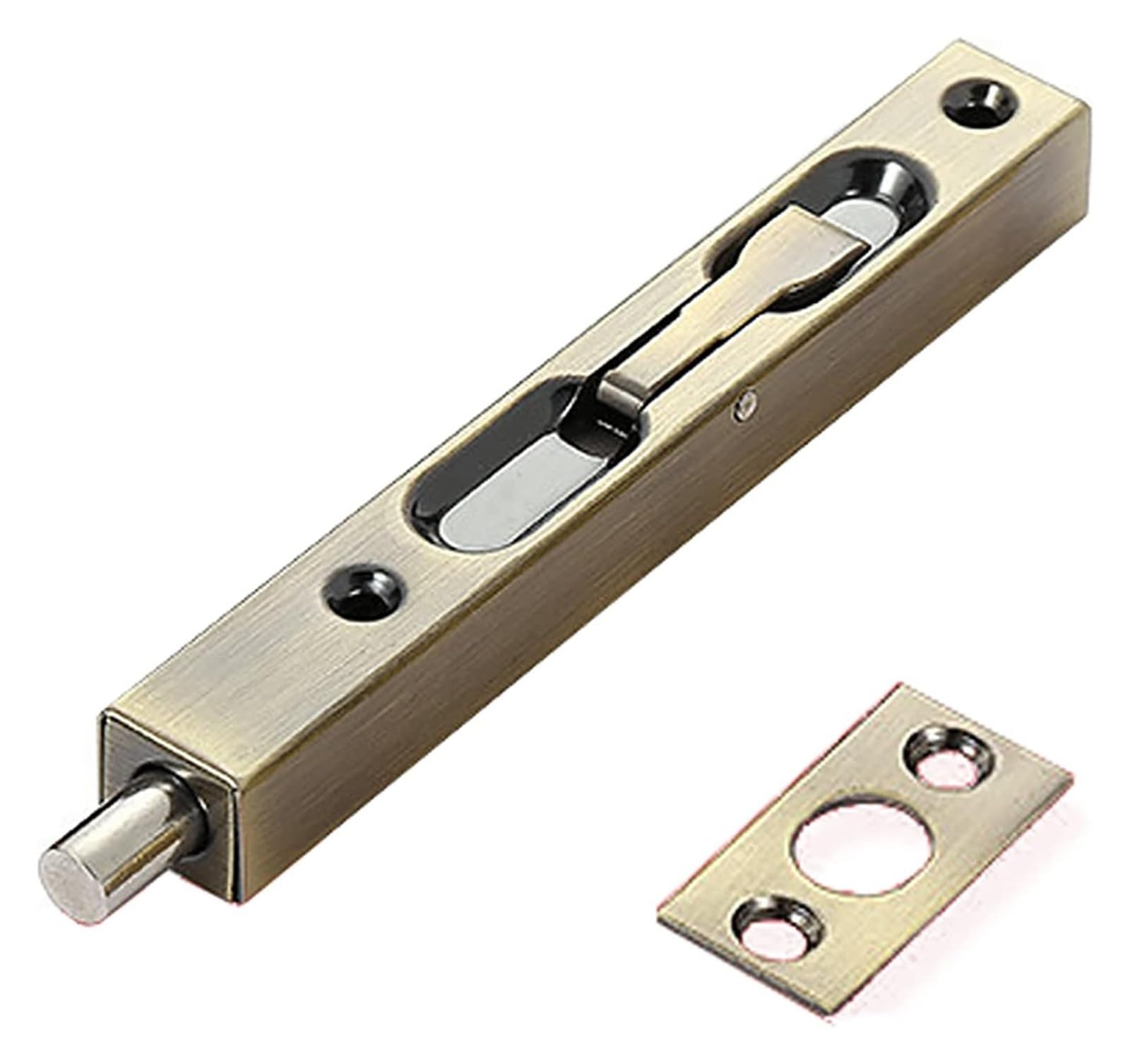 Door Latch， Stainless Steel Flush Bolt Lock Multicolor 6-18in for French Composite Wooden Doors(Green Patina,18in)