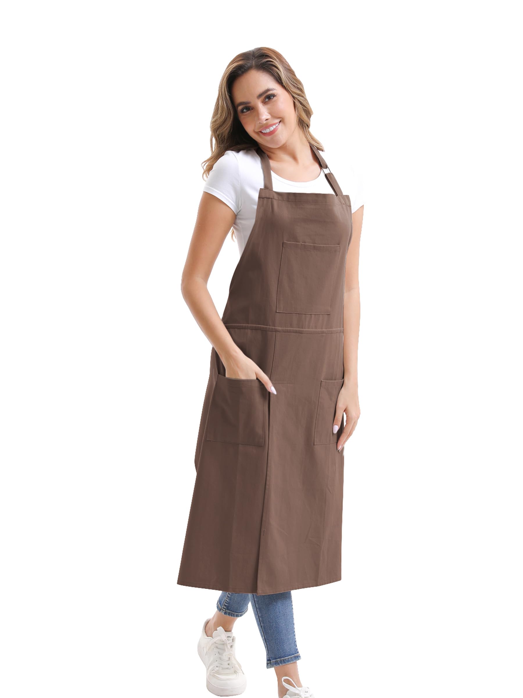 Nanxson Grembiule da ceramica Grembiule a gambe divise per uomini e donne, grembiule artistico regolabile a copertura totale per artigianato, pittura, parrucchiere, giardinaggio
