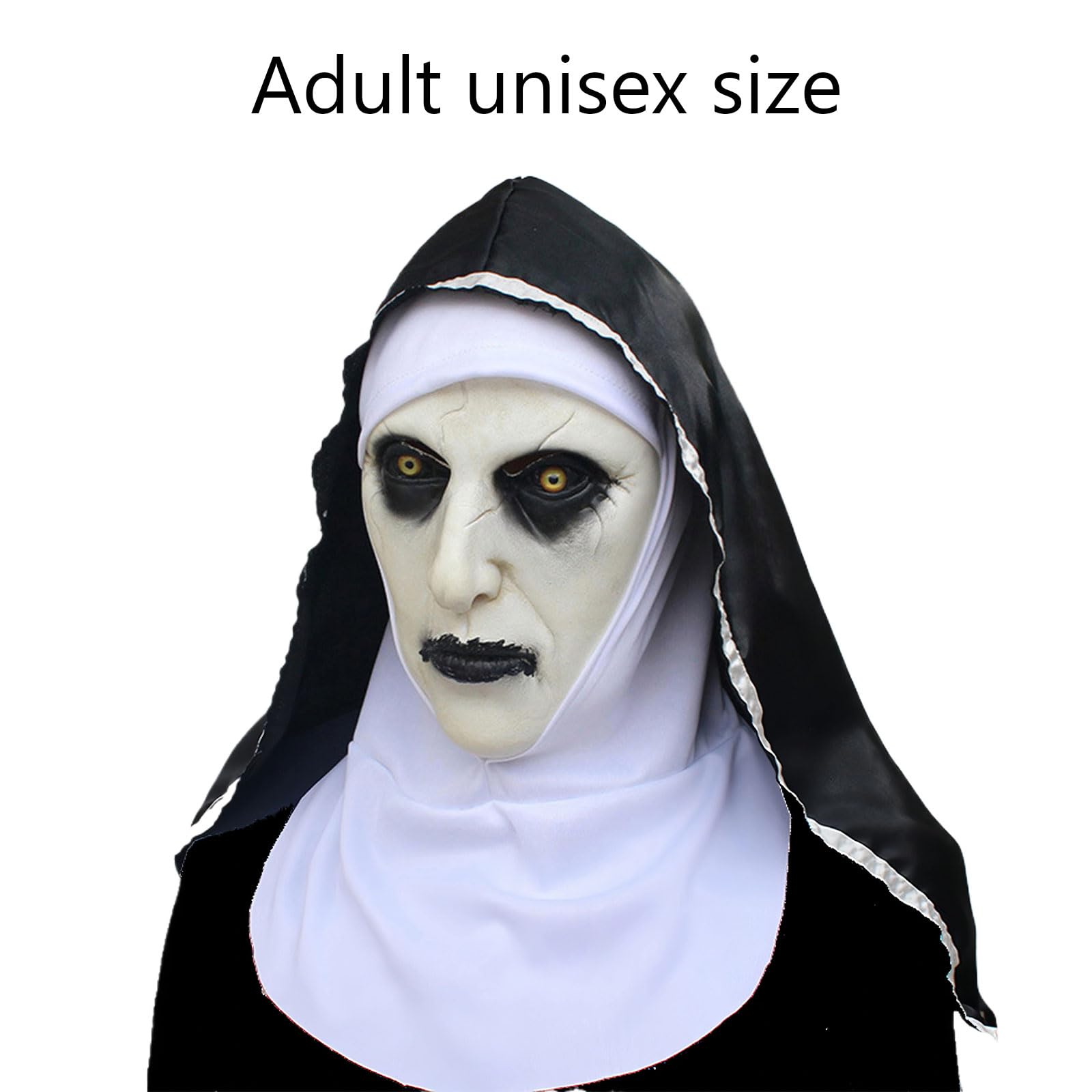 GWAWG Halloween Nun Full Head Latex Mask Ghostface Nun Mask Full Head Scary Halloween Costume For Scary Party Cosplay Unisex Adults - Image 2
