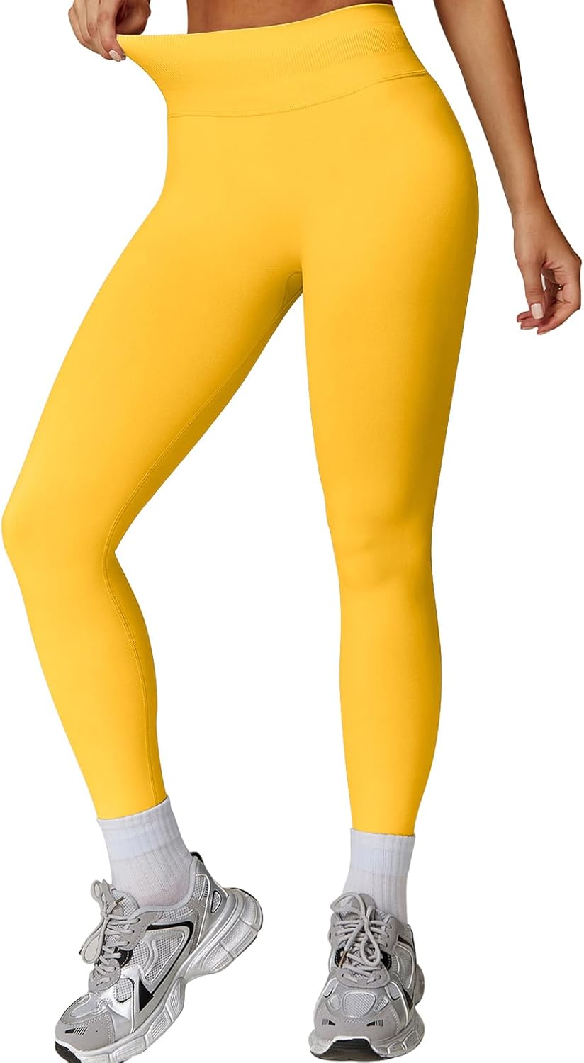 Womens Workout Leggings Seamless Tummy Control Yoga Pants Scrunch Butt Lifting Compression Gym Athletic Leggings - Image 2