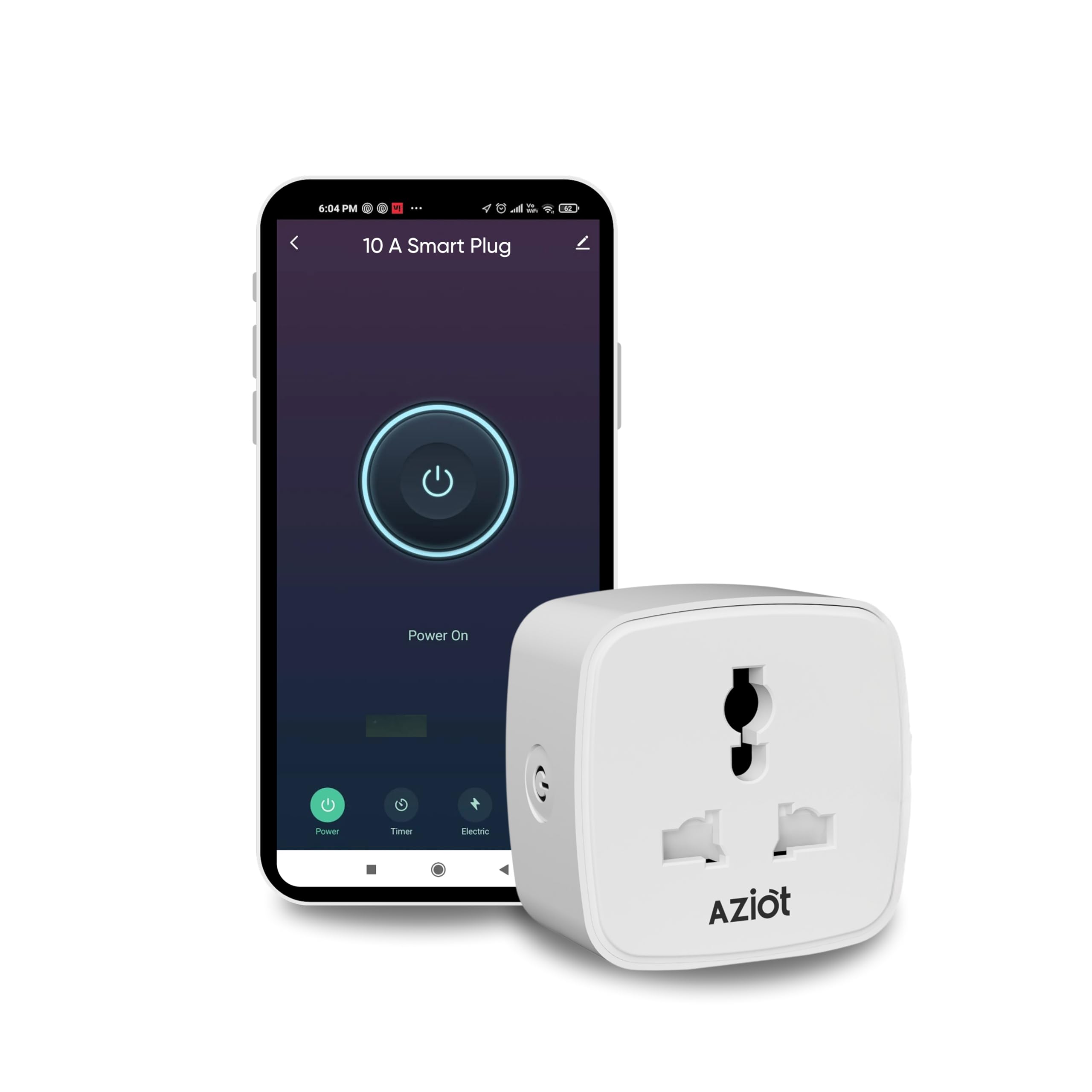 10A Smart Plug with Energy Monitoring – WiFi/Bluetooth – Made in India – Timer Function – Works with Google Home & Amazon Alexa