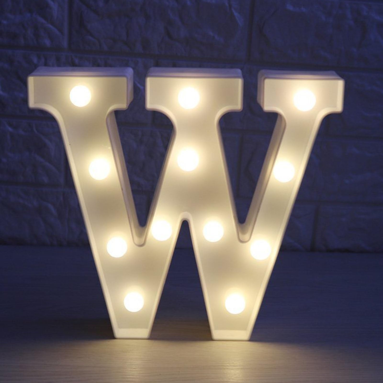 Marquee Letter Lights Sign Luminous Letters Decorative Numbers with LED Light Warm Ambient Night Lights for Home Shop Windows Celebrations (Color : Letter W, Size : 16CM/6.3in)
