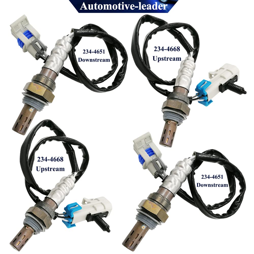 4Pcs 234-4668 234-4651 Upstream Downstream Oxygen O2 Sensor for Buic k Rainier, Chevro let Malibu Silverado SSR Trailblazer, Gmc Envoy Sierra, Isuzu Ascender, Pontia c G6