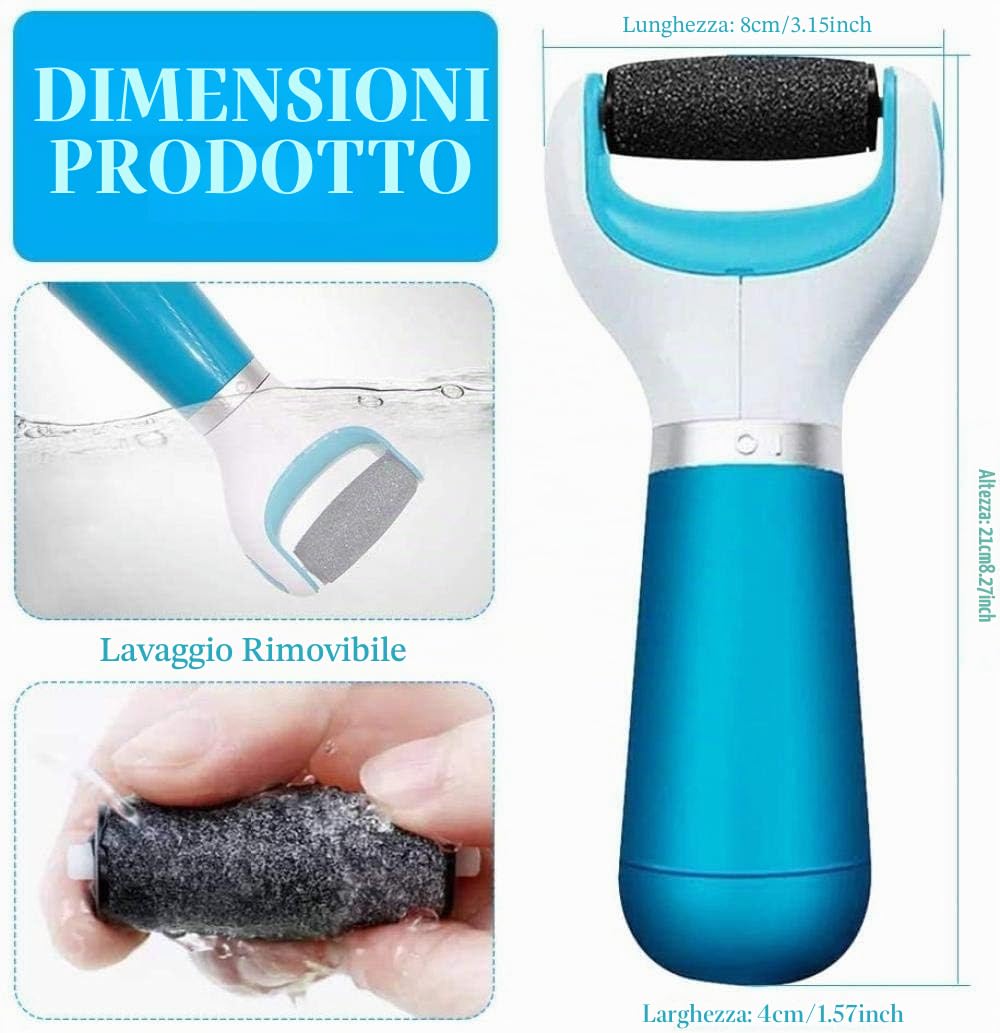 Rimozione elettrica Liscia del callo, Ricarica USB a Doppio Uso/Batteria, Lima per Piedi, raspa per la rimozione della Pelle Morta e riduzione del callo, Pedicure W