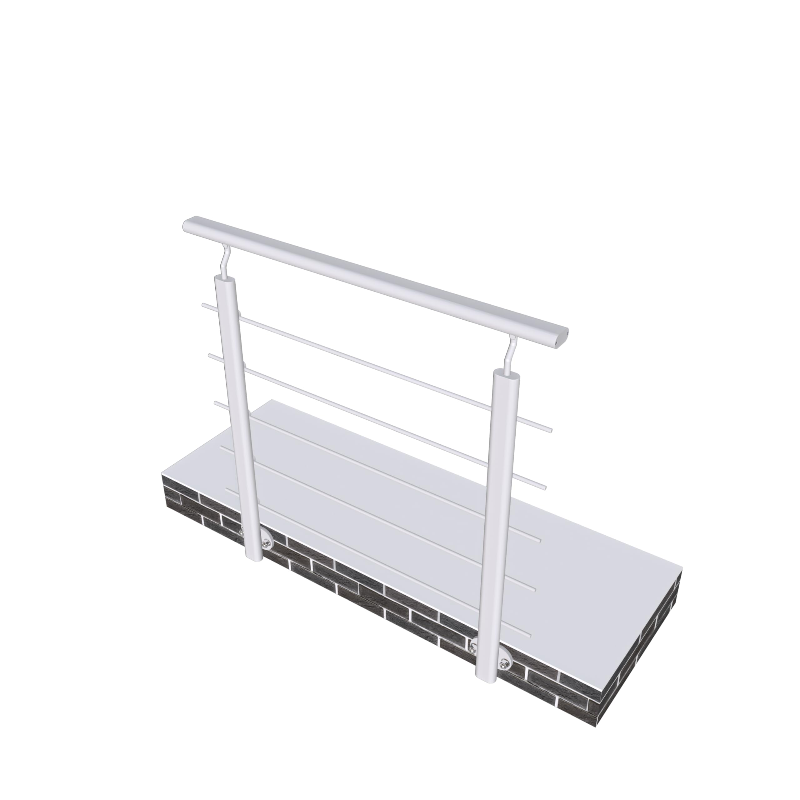AICA Barandilla de Aluminio, 100 cm Pasamanos de Escaleras, Parapeto de Aluminio con 5 travesaños para balcón, escaleras, interior y exterior - fijaciones lateral