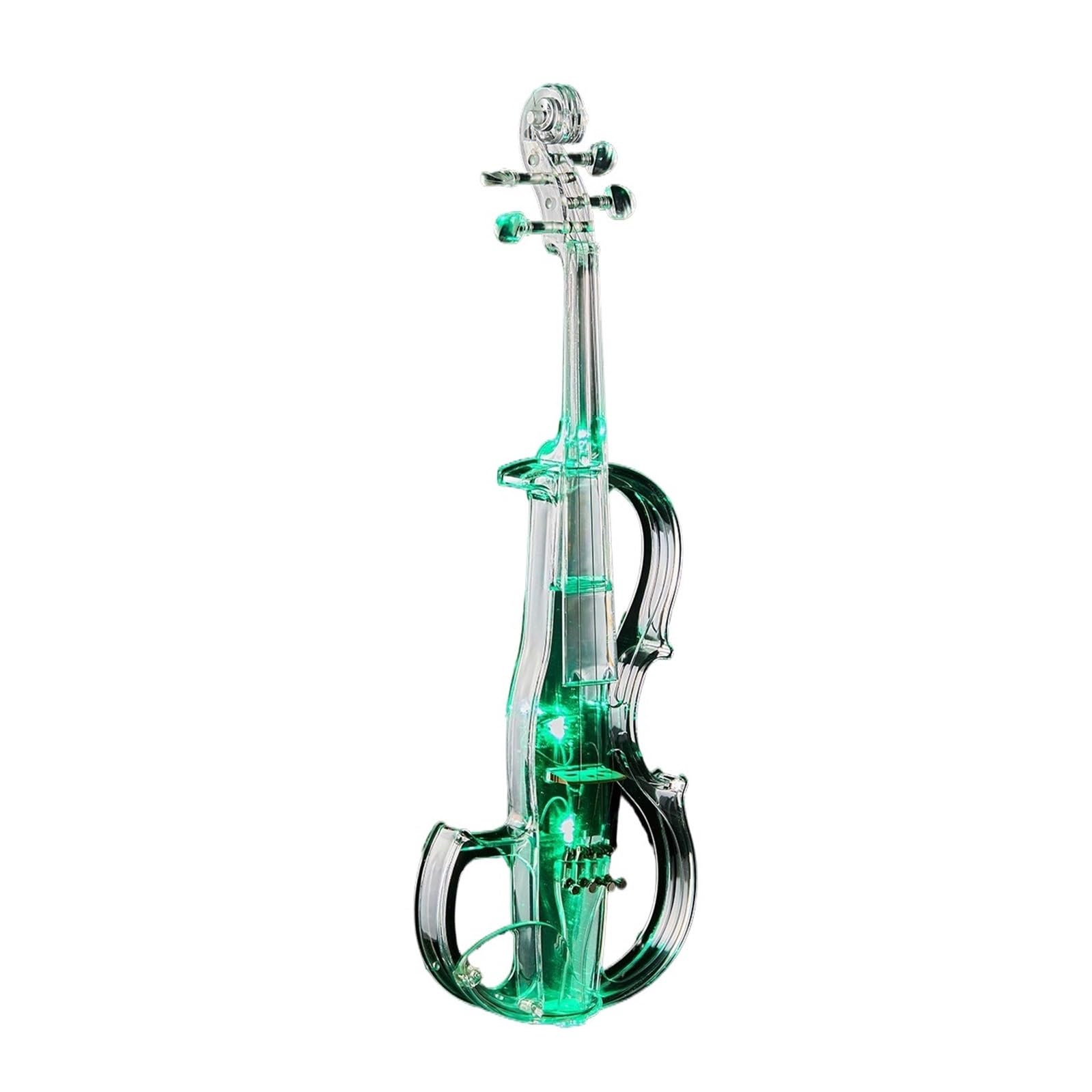 violino Piccolo Violino Elettronico Trasparente Per Principianti Che Vogliono Esercitarsi E Per Adulti Che Vogliono Suonare Professionalmente Misura 4/4(Green)
