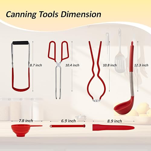 Miniatura 5 de Olla de acero inoxidable de 21.5 cuartos de galón con estante y tapa, recipiente de baño de agua con herramientas esenciales de enlatado, kit de