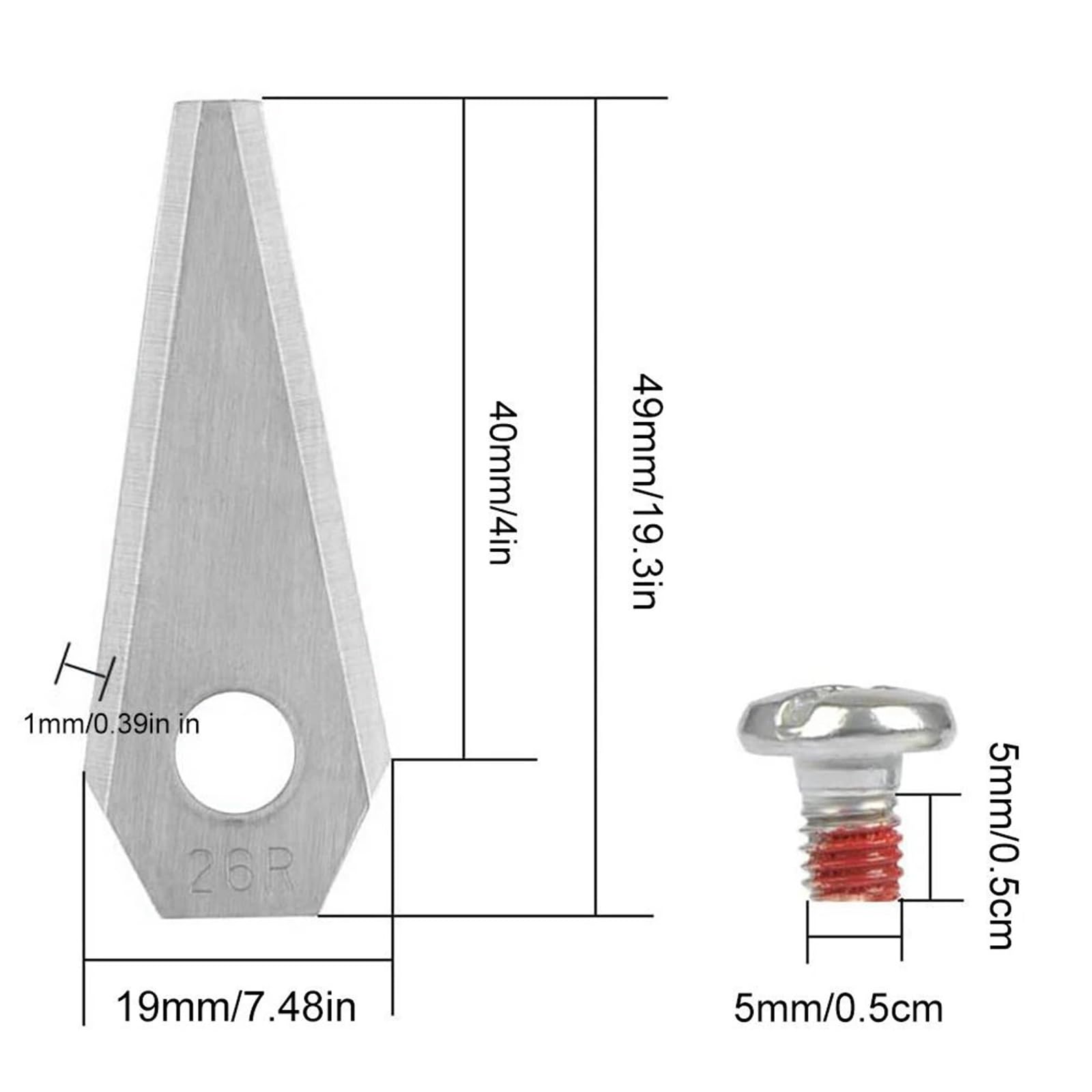 Lame di Ricambio in Acciaio Inossidabile da 18/36 Pezzi, Compatibili con Bosch, Rasaerba Robotizzato Indego 800/1000/1200/350/400/450 | 36pcs