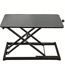 Standing Desk Converter Height Adjustable,Keyboard Riser for Stand Up Desk Riser, Easy Lift Height Converter Computer Workstations Home Office Study Room Portable Small Table Black Size 23.6 Inch D