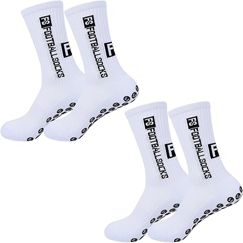 2 pares de calcetines deportivos antideslizantes, calcetines de agarre con puntos de goma, absorben el sudor y transpirables, unisex, adecuados para fútbol