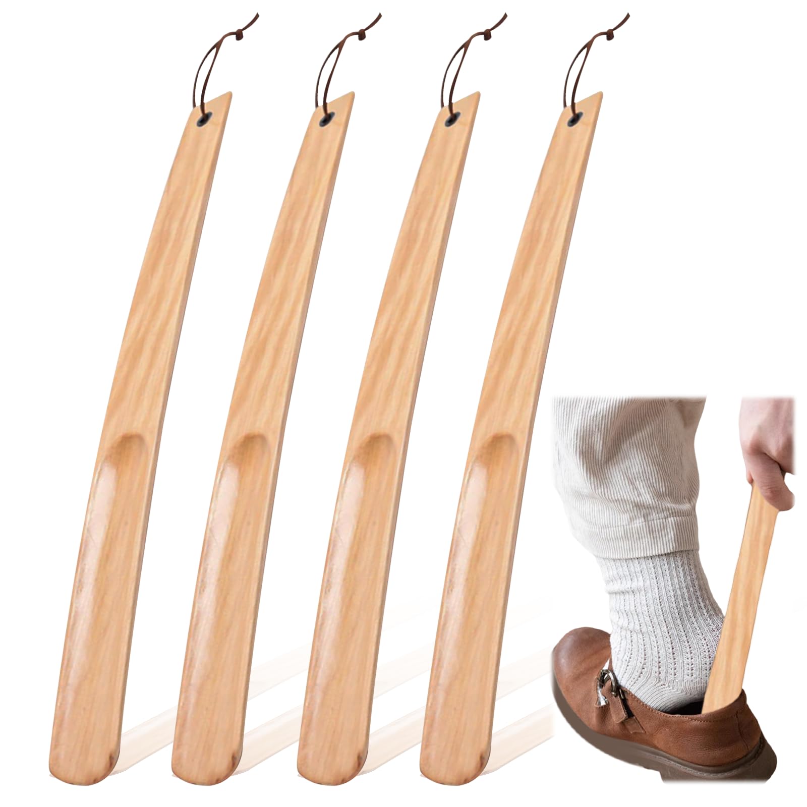 AYBUY Calzascarpe di legno, lunghezza 32 cm, Shoe Horn Wood Stabile Comodo e Ergonomico con corda per appenderlo, calzascarpe lungo per tacchi stivali scarpe da ginnastica per Uomo Donna Bambini AYBUY Calzascarpe di legno, lunghezza 32 cm, Shoe Horn Wood Stabile Comodo e Ergonomico con corda per appenderlo, calzascarpe lungo per tacchi stivali scarpe da ginnastica per Uomo Donna Bambini