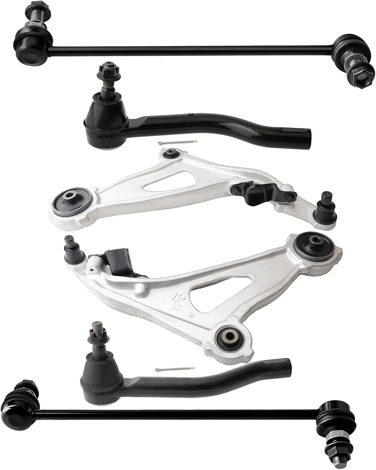 6PC Front Lower Control Arm And Ball Joint Outer Tie Rod End Sway Bar End Link Suspension Kit Compatible with 2013 for INFINITI JX35 2014-2019 for INFINITI QX60 2013-2019 for Nissan Pathfinder