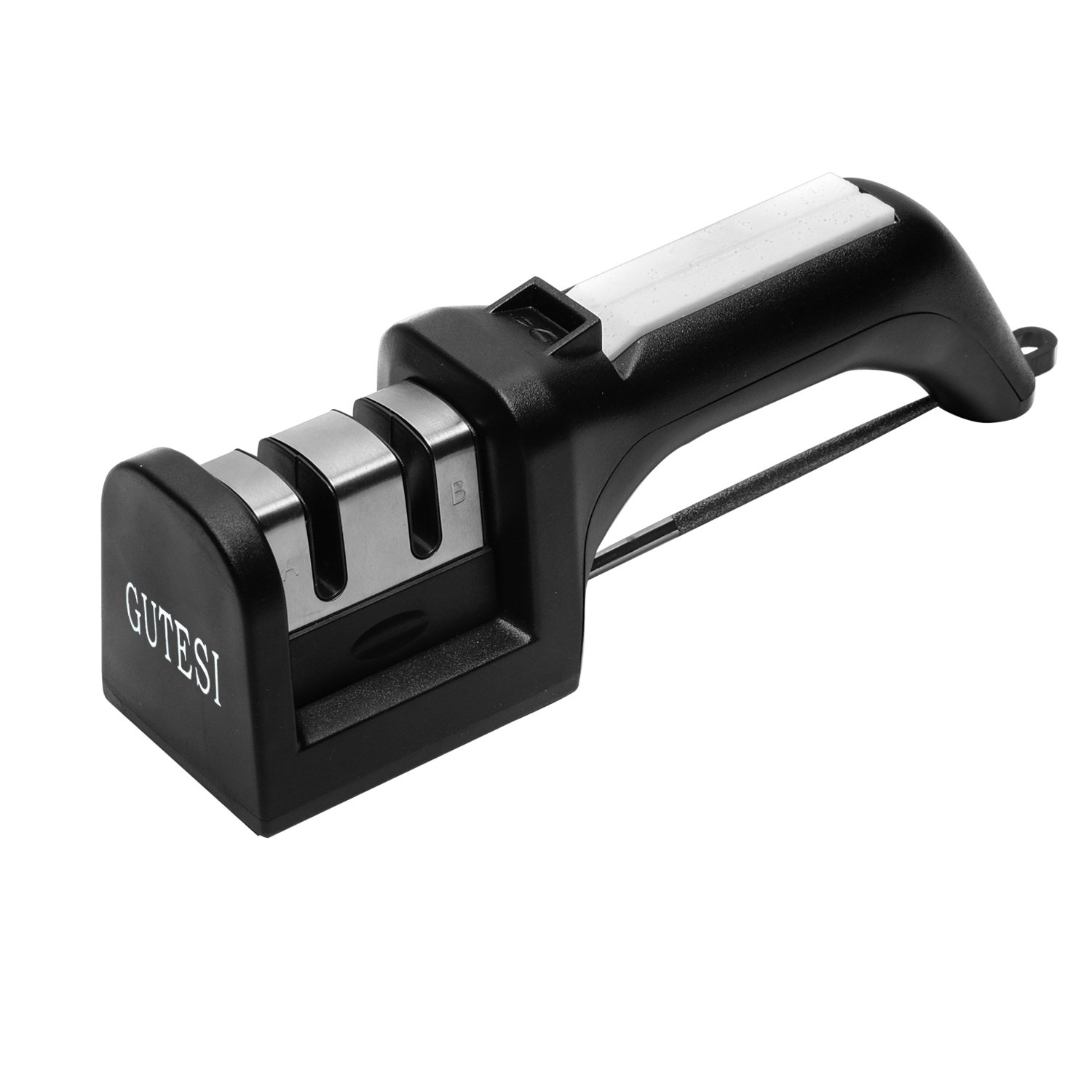 Knife Sharpener - Diamond Knife Sharpening Tools for Straight and Serrated Knives - Professional Manual Knife Sharpeners with