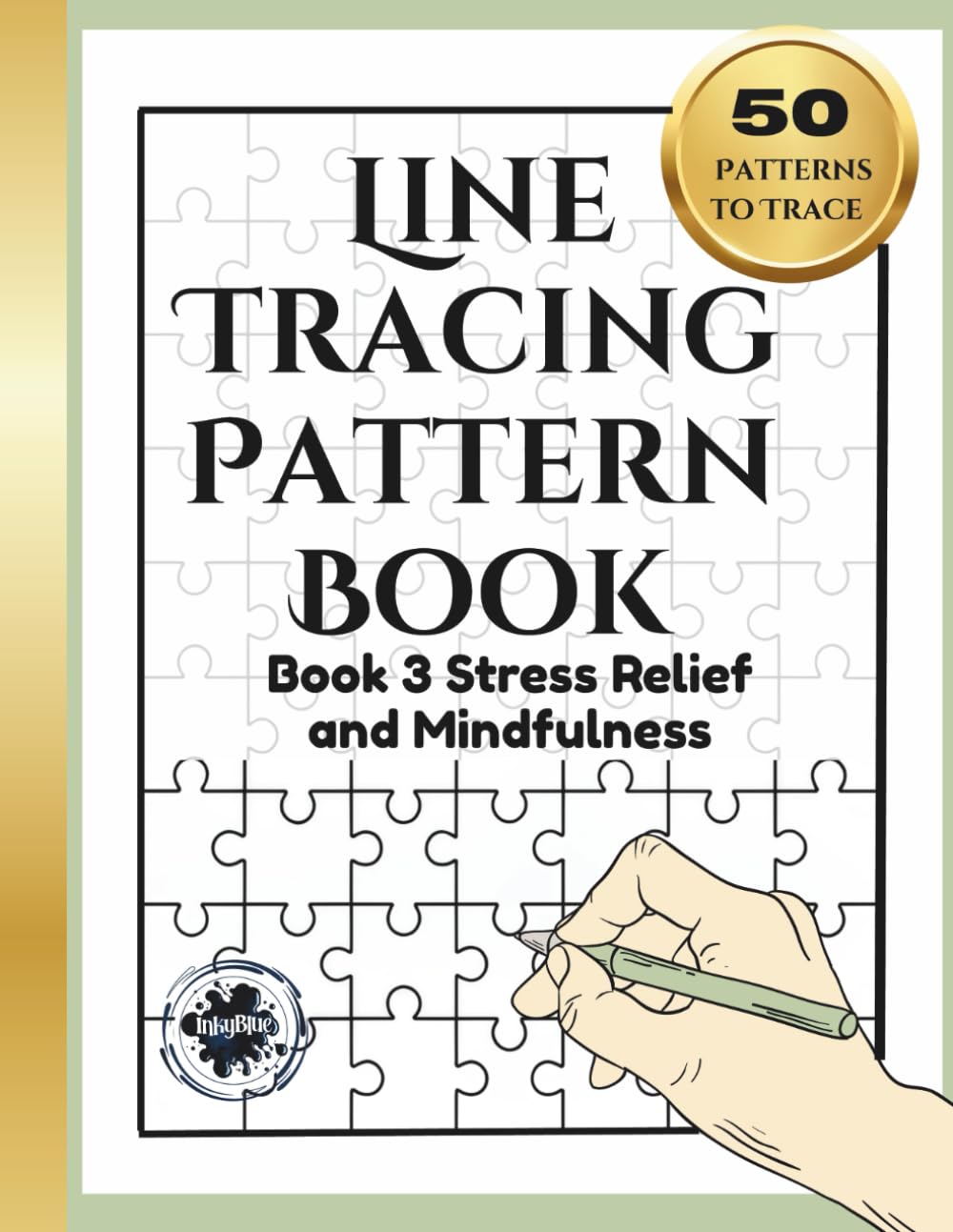 Line Tracing Pattern Book: Book 3 - Stress Relief and Mindfulness, Ink Trace the Line , Reverse Coloring Book , 50 Different Patterns.