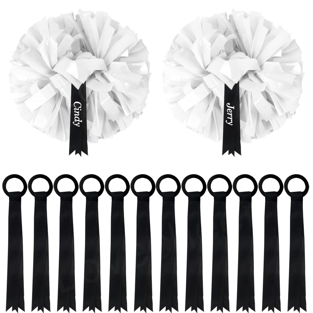 Lovecheer 24/48 Pcs Name Tags for Cheer Pom Poms Sports Team Gifts Cheerleading Poms Tag for Backpack Cheerleader Personalized Travel Suitcases Labels